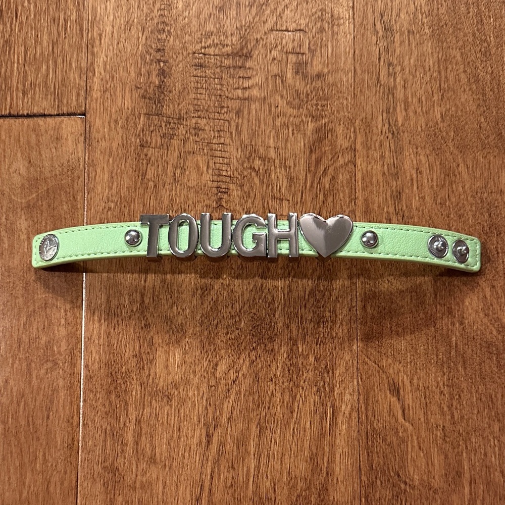 Mint Green Bracelet with Silver Heart Accent